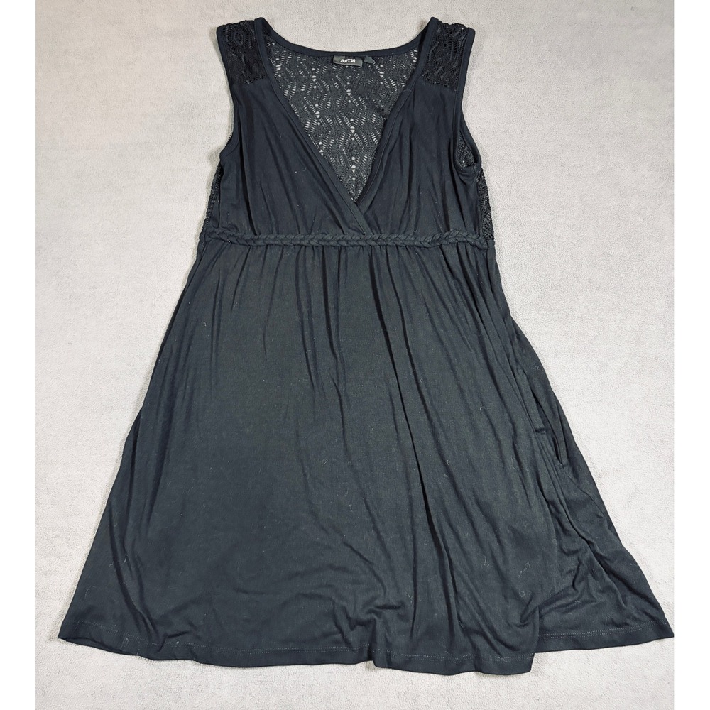 Apt. 9 Sleeveless Dress Womens Size M Black Lace Back Empire Waist Pockets